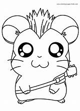 Coloring Pages Hamtaro Cartoon Color Printable Character Sheets Kids Found Characters Book sketch template