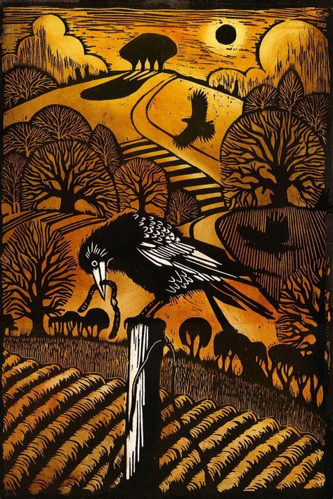 ian macculloch artist printmaker via cathy carey crow art raven art