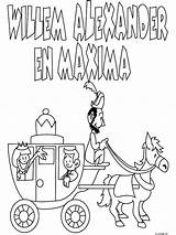 Willem Alexander Maxima Kleurplaat Kleurplaten Huwelijk Trouwen sketch template