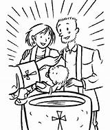 Coloring Baptism Pages Colouring Colour sketch template