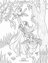 Mystical Elves Mythical Selina Fenech Fairies Myth Malvorlagen Erwachsene Mermaids Feen Visitar Adulte sketch template