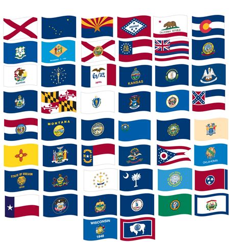 quality polyester set    state flags   usa