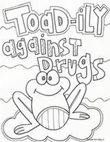 Drug Pages Posters Ribbon Week Red Coloring Drugs Say Activities Kids Prevention School Kindergarten Sheets Awareness Printables Template Classroomdoodles Violence sketch template