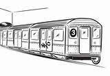 Subway Train Coloring Vector Drawing Pages Sketch Simple Outline Passenger Nyc York Clipart Mta Trains City Color Kids Drawings Scene sketch template