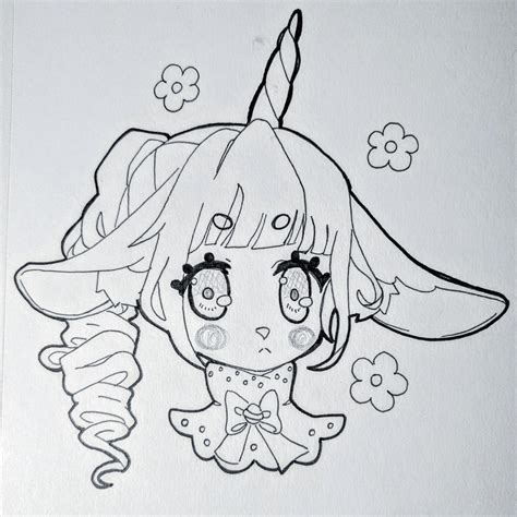cute chibi kawaii unicorn anime girl coloring pages anime coloring