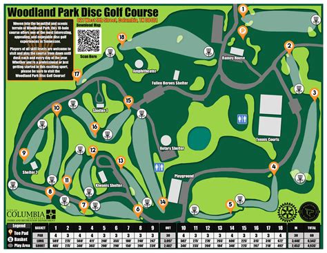 woodland park disc golf course map columbia tn golf courses disc