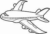 Airplane Outline Cartoon Clip Clipart Printable Coloring Pages sketch template