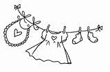 Clipart Baby Girl Clothesline Clothes Little Line Shower Cliparts Coloring Clip Diaper Congratulations Bw Pages Vintage Embroidery Girls Clipground Library sketch template