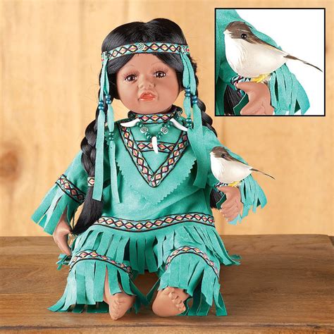 native american doll porcelain indian collection girl box