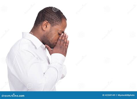 handsome black man standing facing  stock photo image