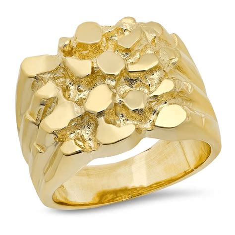 gold mens mm  mm nugget ring sarrafcom