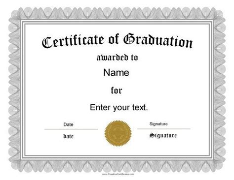 graduation certificate templates customize