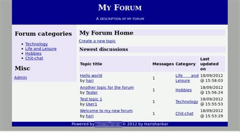 haris corner developing  ultra lightweight web message boardforum system