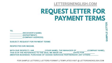 letter  credit terms  conditions sample payment terms request