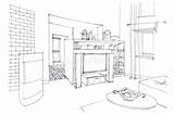 Schets Grafische Woonkamer Furni Potlood sketch template