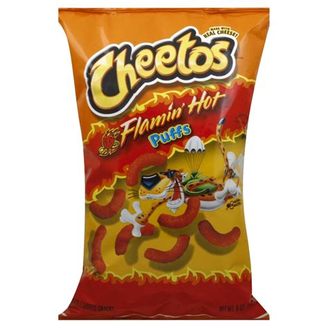 Flamin Hot Puffs Cheese Flavored Snacks Cheetos 8 Oz Delivery