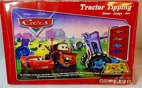 disney pixar cars tractor tipping game complete  box damage mattel