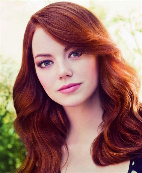 Emma Stone Vivid Red Auburn Hair ~~ 21 Most Famous Celebrity Redheads