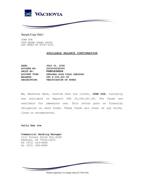 proof  funds letter template  word