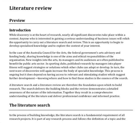literature review outline templates