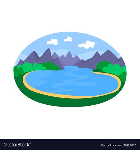 landscape  lake icon royalty  vector image