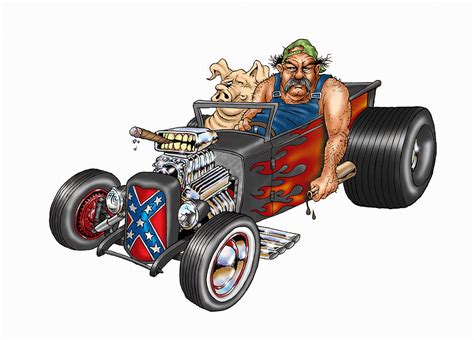 Dixie Rod Drawing By Jon Towle