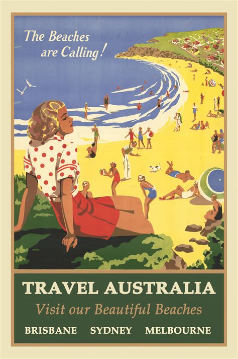 australia vintage travel poster  stock photo public domain pictures