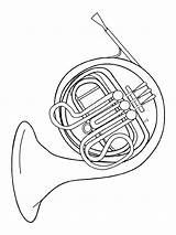 Coloring Pages Instrument Instruments Musical Kids Horn French Orchestra sketch template