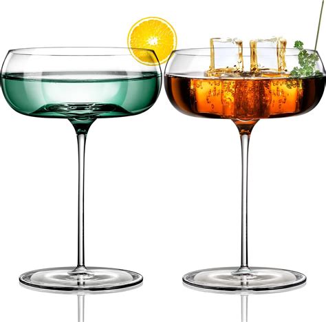 Buy Coupe Cocktail Glasses Hand Blown Crystal Martini Glass Set Of 2