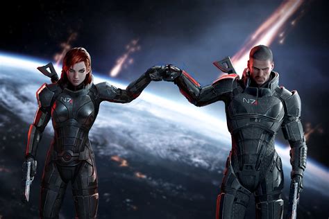 Commander Shepard Redhead Femshep Mass Effect 3 Gun N