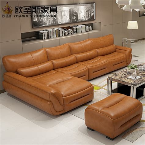 new model l shaped modern italy genuine real leather sectional latest corner furniture