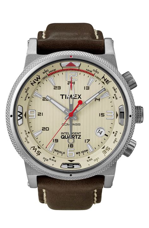 timex intelligent quartz leather strap compass  nordstrom
