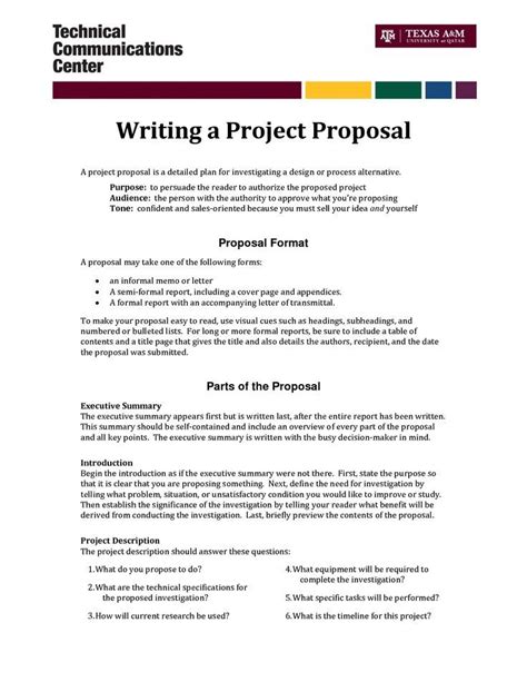 guidelines  writing  proposal business proposal examples