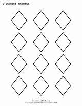 Rhombus Blank Shapes Stencils Quilting sketch template