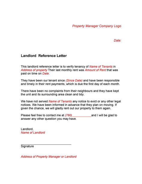 40 landlord reference letters and form samples ᐅ templatelab