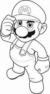 Coloring Mario Super Brothers Draw Color sketch template