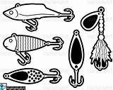 Fishing Svg Bait Clipart Lures Baits Dxf Etsy Coloring sketch template