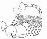 Coloring Easter Bunny Pages Kids Basket Crazy sketch template