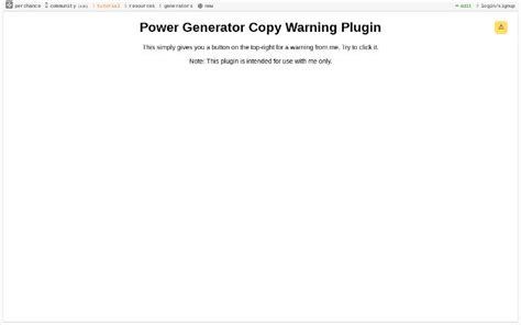 power generator copy warning plugin