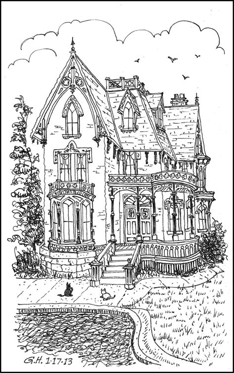house coloring pages  adults coloring pages