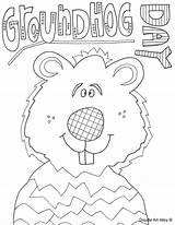 Groundhog Coloring Pages Printable Doodle Alley Getcolorings Preschool Ground sketch template