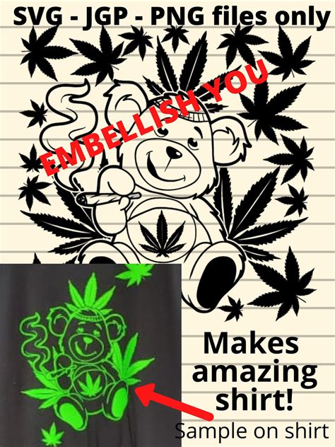 svg png jpg weed bear weed care bear maijuana funny herb etsy