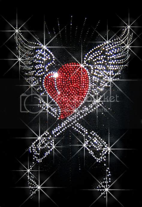 angel wings heart gun rhinestone iron on transfers hot ebay