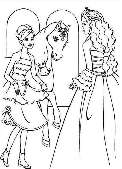 barbie  horse coloring pages   print