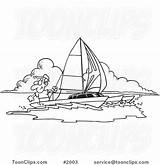 Sailing Drawing Cartoon Line 2003 Trimaran Guy Leishman Ron Protected Law Copyright sketch template