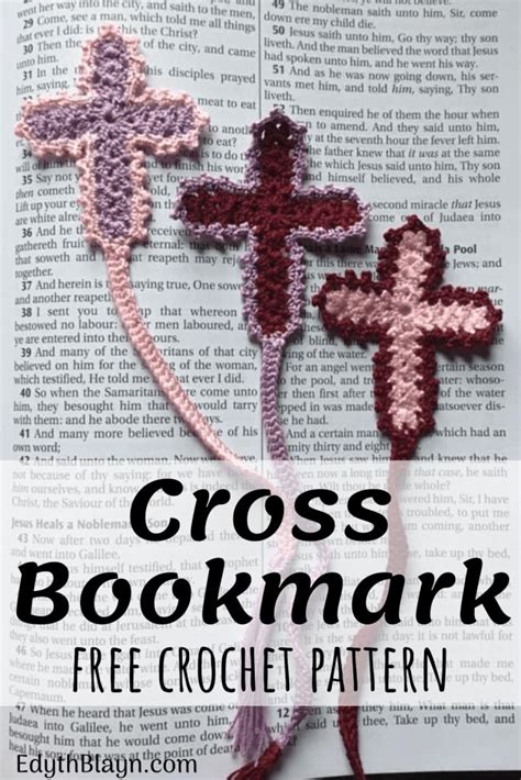 cross bookmark  crochet pattern   crochet bookmarks easy