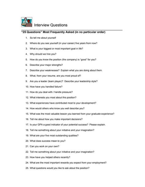 prepare job interview questions