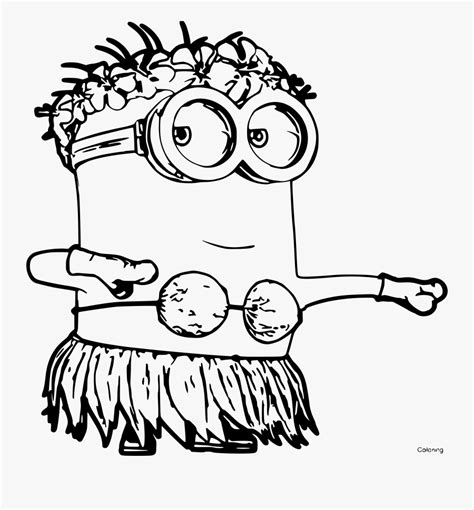 summer minions coloring pages  transparent clipart clipartkey