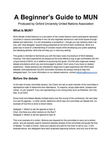 beginners guide  mun  beginners guide  mun produced