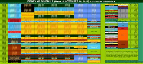 disney xd schedule week  november    apinchofflanders  deviantart